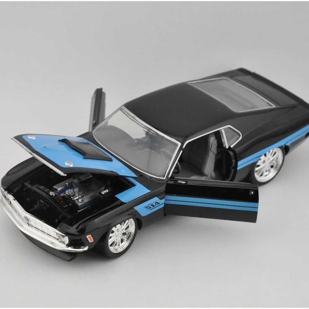 M2 Machines 1970‎ Ford Mustang Foose Black Blue Excellent Diecast Car